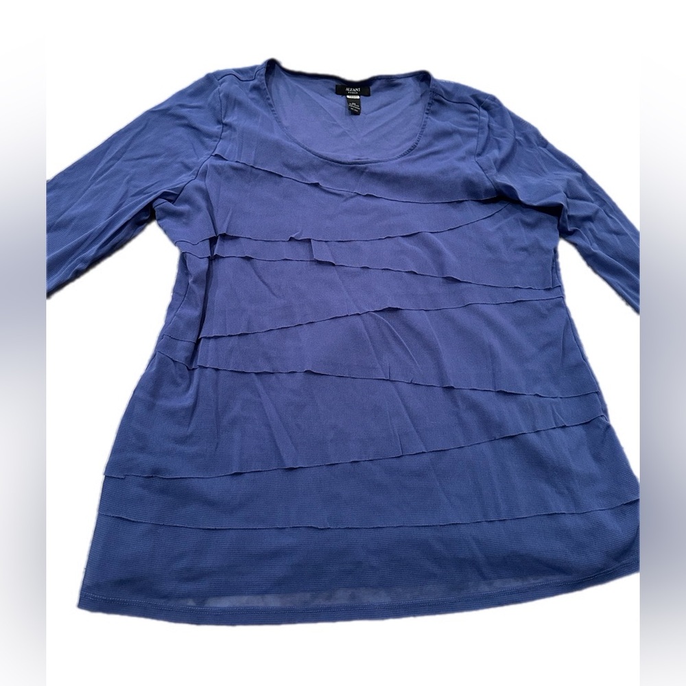 Alfani Diagonal Tiers Periwinkle Blue Top